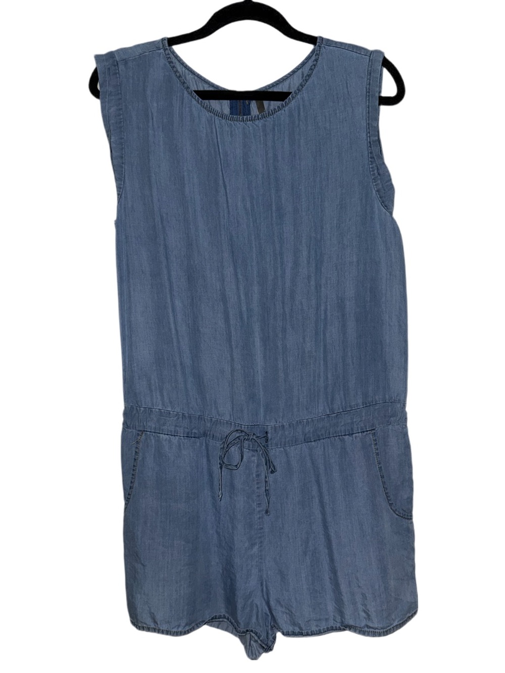Blue Chambray Sleeveless Denim Romper Size M